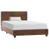 Estructura de cama de piel de ante artificial marrón 90x200