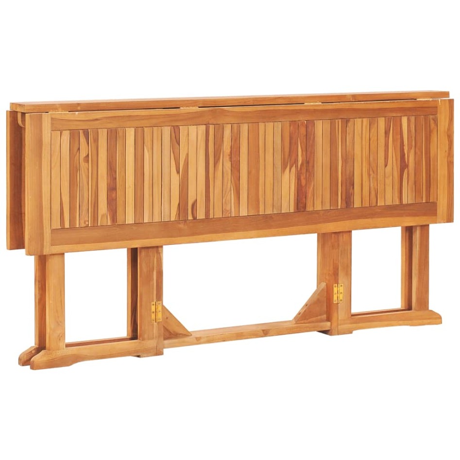 Set comedor de jardín plegable 7 piezas madera maciza de