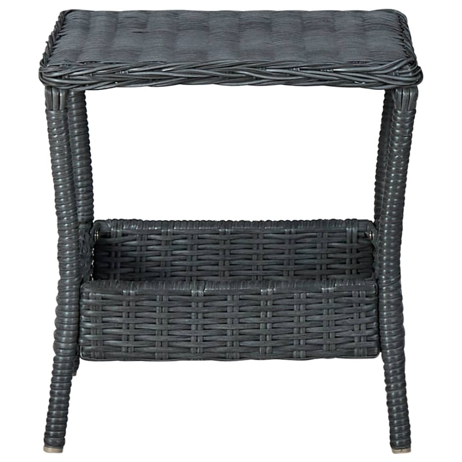 Set muebles jardín 2 pzas ratán sintético gris oscuro y