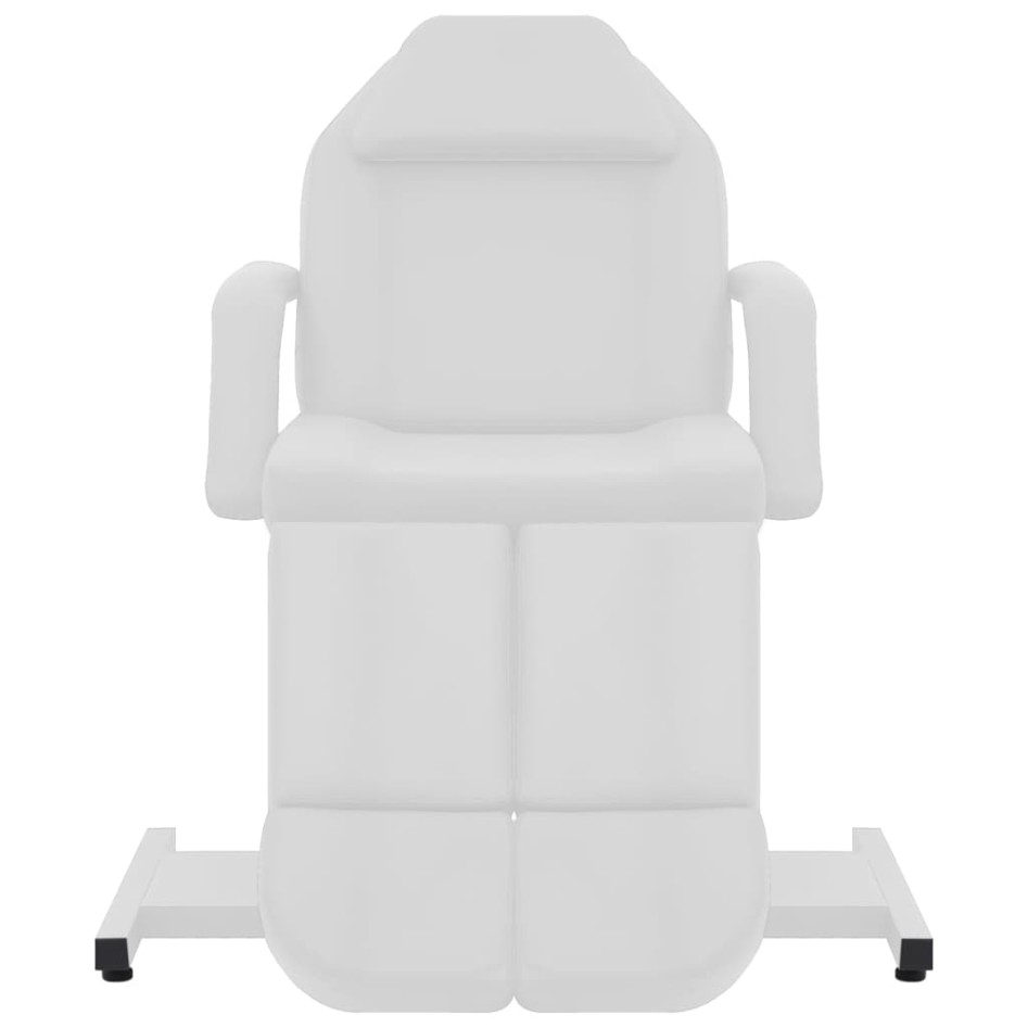 Sillón de salón de belleza cuero sintético blanco 180x62x78