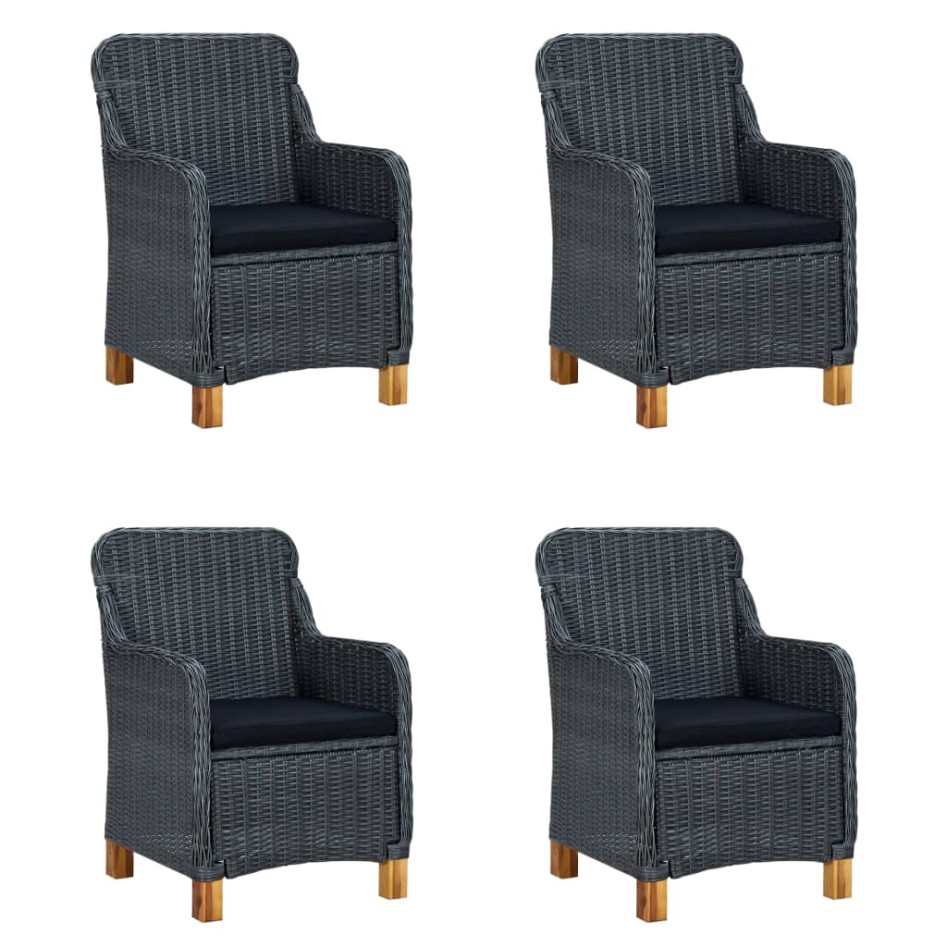 Juego de comedor para jardín de 5 piezas gris