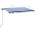 Toldo automático retráctil azul y blanco 400x350
