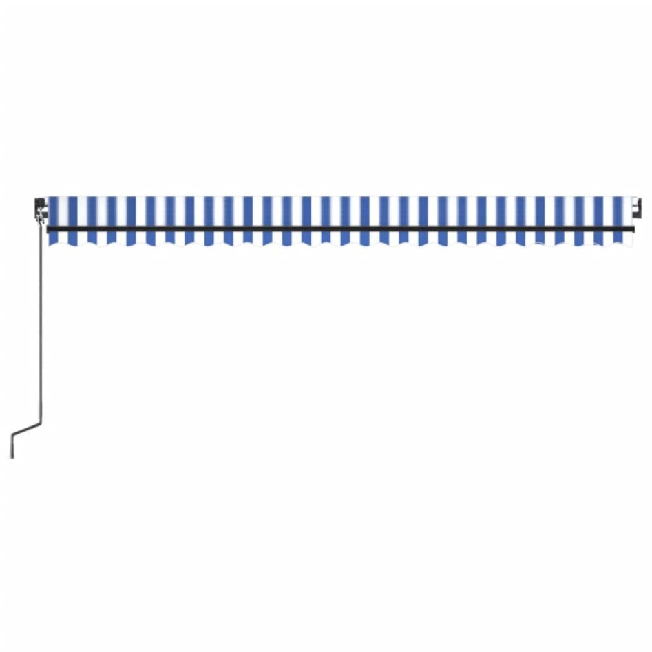 Toldo manual retráctil con LED azul y blanco 500x350