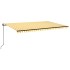 Toldo retráctil manual con luz LED amarillo y blanco 500x350