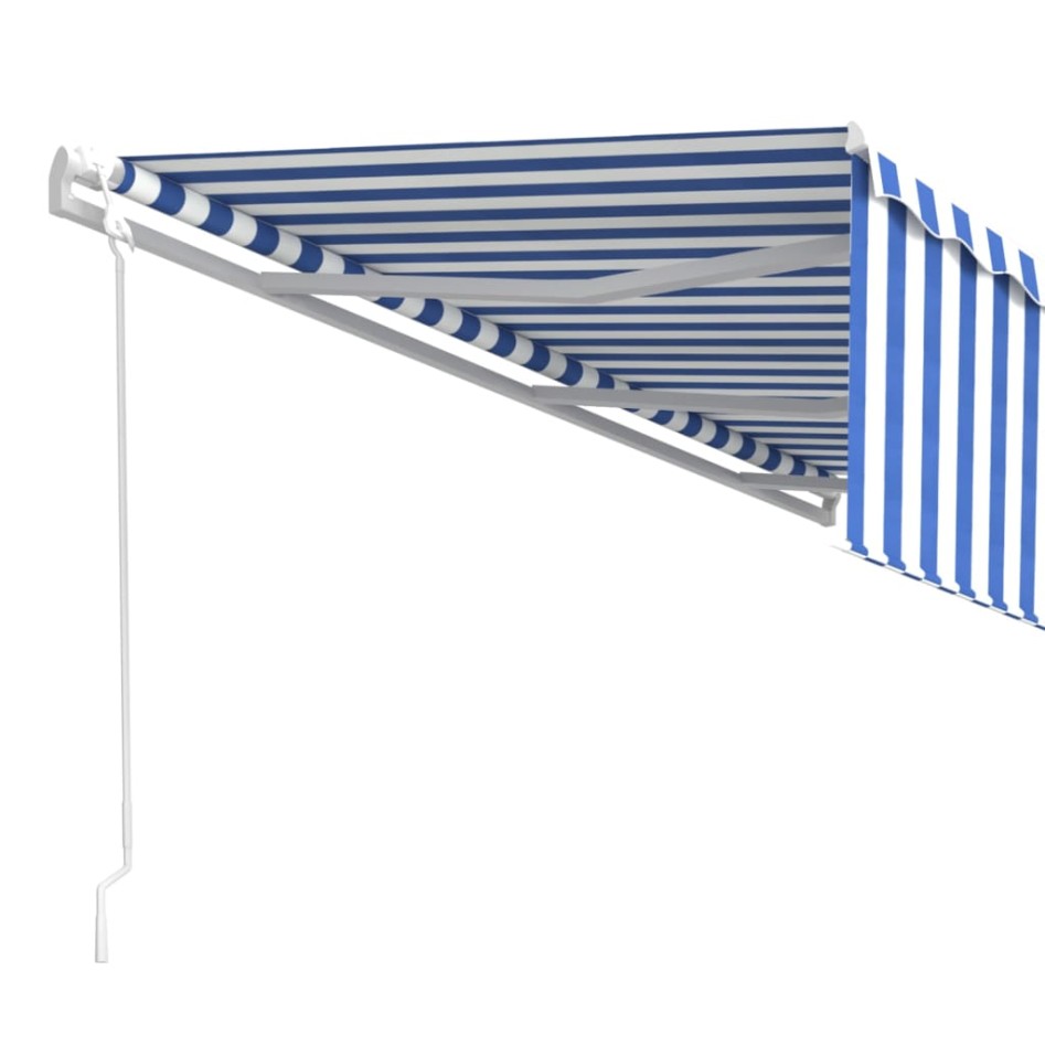 Toldo automático retráctil con persiana 6x3 m azul y