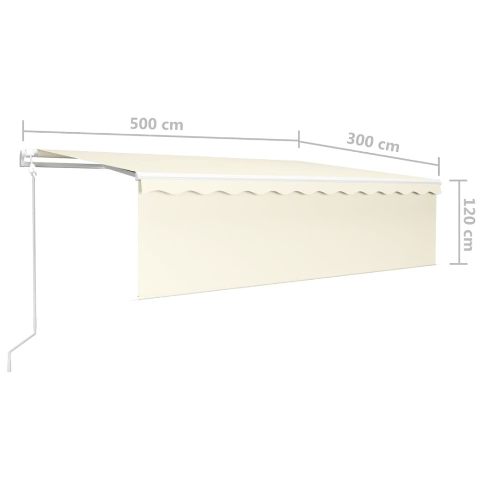 Toldo retráctil manual con persiana crema 5x3