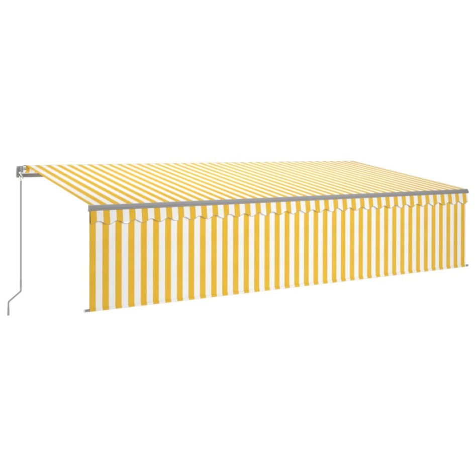 Toldo retráctil manual con persiana y LED amarillo blanco 6x3