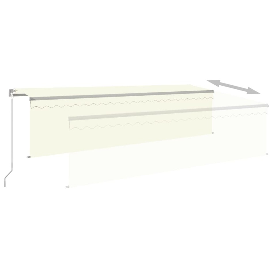 Toldo retráctil manual con persiana crema 5x3