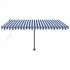 Toldo de pie automático azul y blanco 450x300