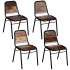 Sillas de comedor 4 unidades madera maciza