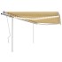 Toldo manual retráctil con LED amarillo y blanco 4x3,5