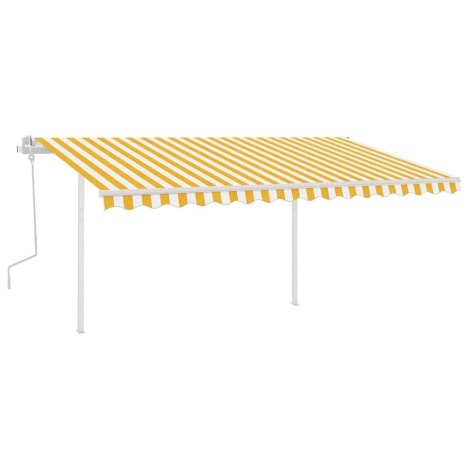 Toldo manual retráctil con LED amarillo y blanco 4x3,5