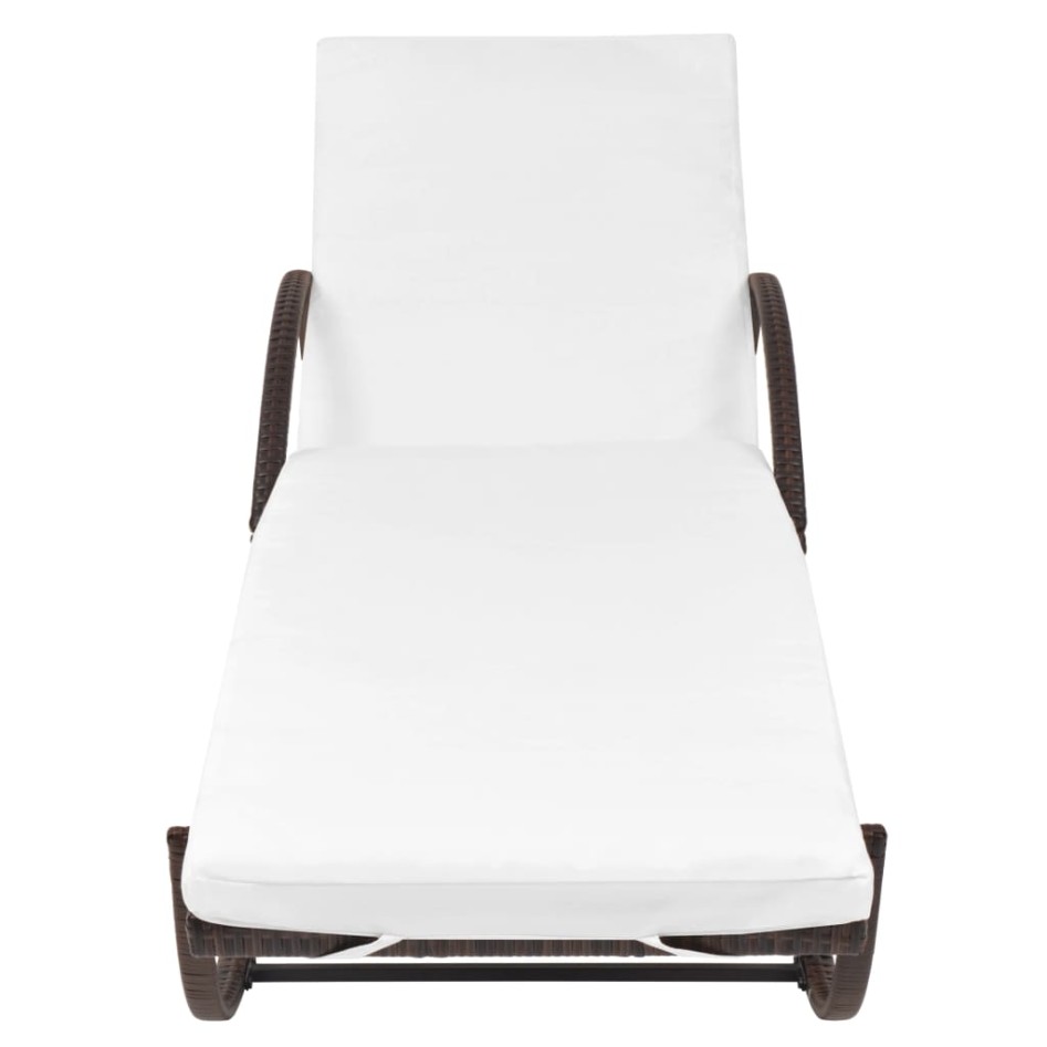 Tumbonas con mesita 2 unidades ratán sintético