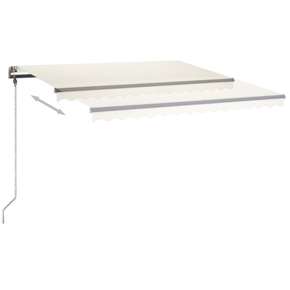 Toldo manual retráctil con LED crema 4x3,5