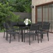 Juego de comedor de jardín 9 piezas acero