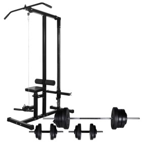 Máquina musculación Power Tower con pesas y mancuernas 60,5