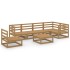 Muebles de jardín 7 piezas marrón miel madera maciza de