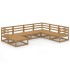 Muebles de jardín 7 piezas marrón miel madera maciza de