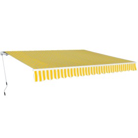 Toldo plegable de operación manual 400 cm amarillo y