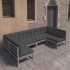 Set de muebles de jardín 6 pzas con cojines madera pino