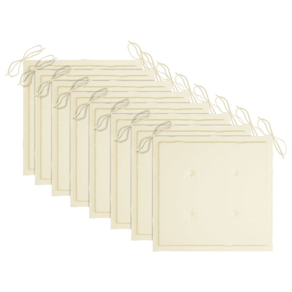 Sillas de jardín con cojines 8 uds madera maciza de