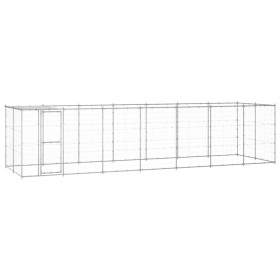 Perrera de exterior de acero galvanizado con techo 16,94