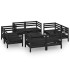 Juego de muebles de jardín 9 pzas madera de pino maciza