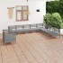 Juego de muebles de jardín 10 piezas madera maciza de pino