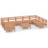 Juego muebles de jardín 10 pzas madera maciza pino marrón