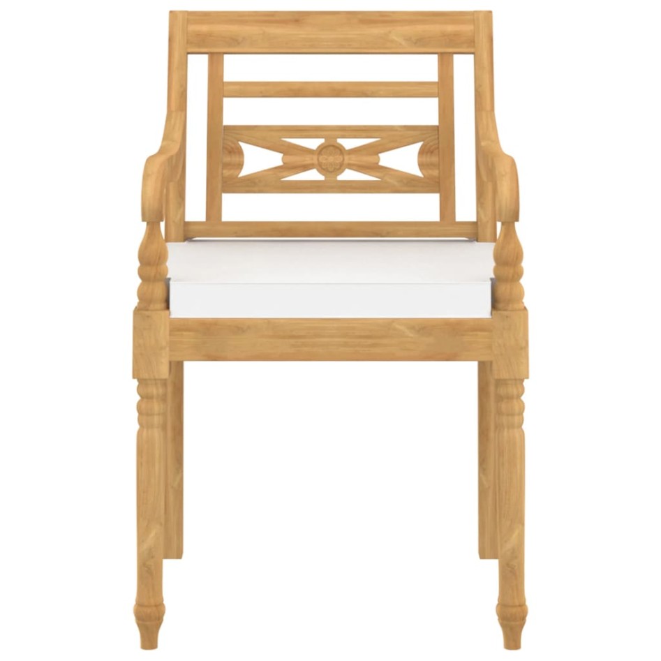 Sillas Batavia con cojines 4 unidades madera maciza de