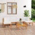Set de muebles de jardín 7 pzas madera de teca y cojines