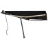 Toldo retráctil manual con luz LED gris antracita 450x300