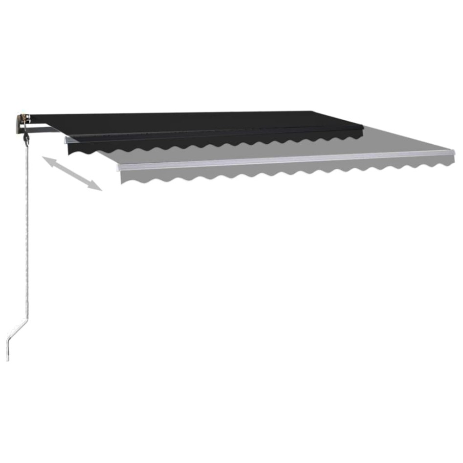 Toldo retráctil manual con luz LED gris antracita 450x300