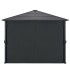 Cenador con cortinas aluminio 3x3 m