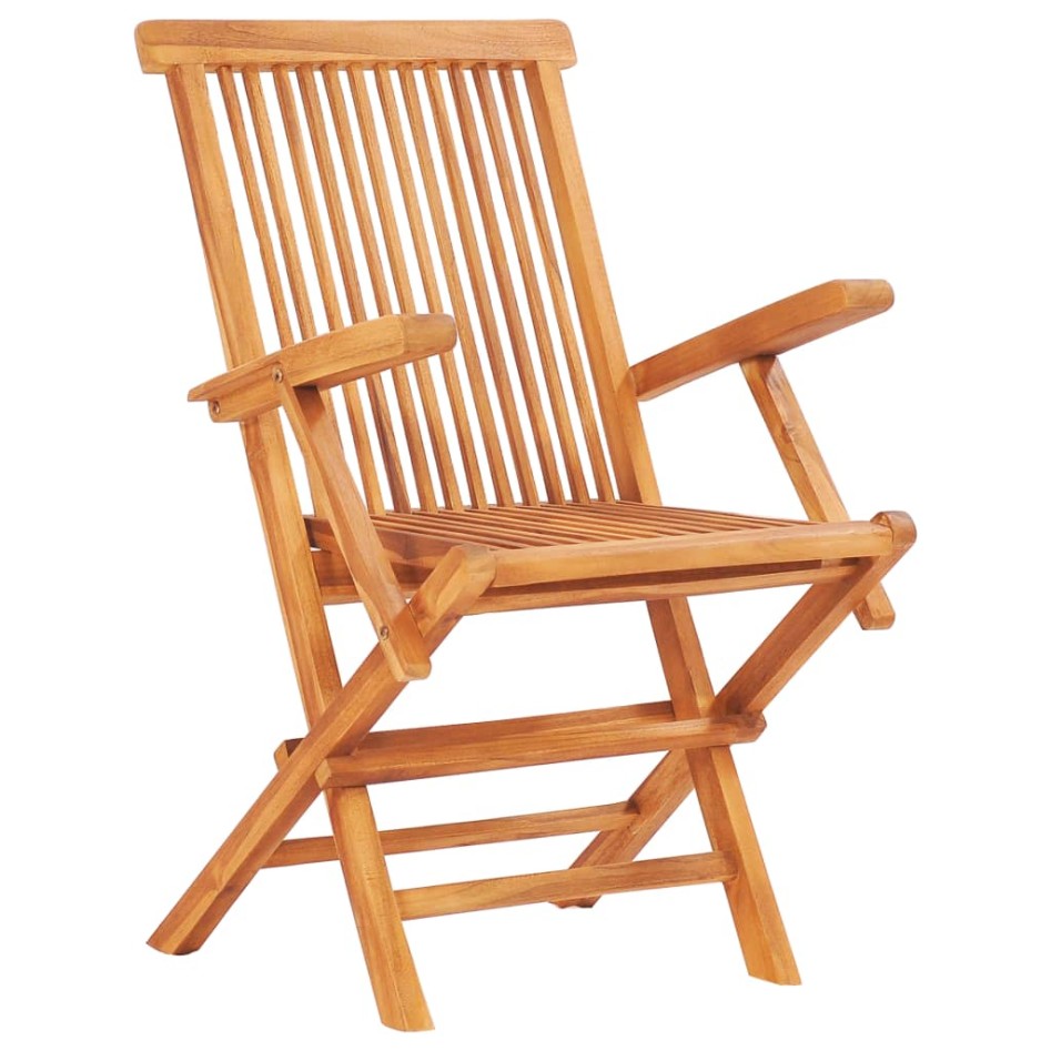 Set comedor de jardín plegable 7 piezas madera maciza de