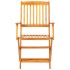 Set comedor de jardín plegable 7 pzas madera maciza de