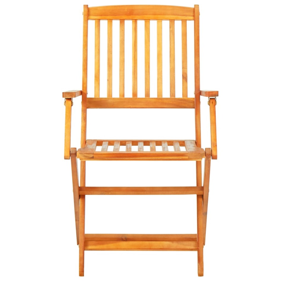 Set comedor de jardín plegable 7 pzas madera maciza de