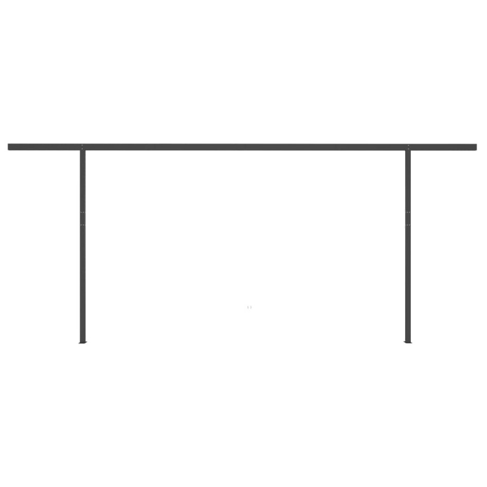 Toldo retráctil manual con postes crema 5x3,5