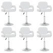 Sillas de comedor giratorias 6 uds cuero sintético blanco