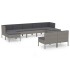 Set de muebles de jardín 9 pzas y cojines ratán sintético