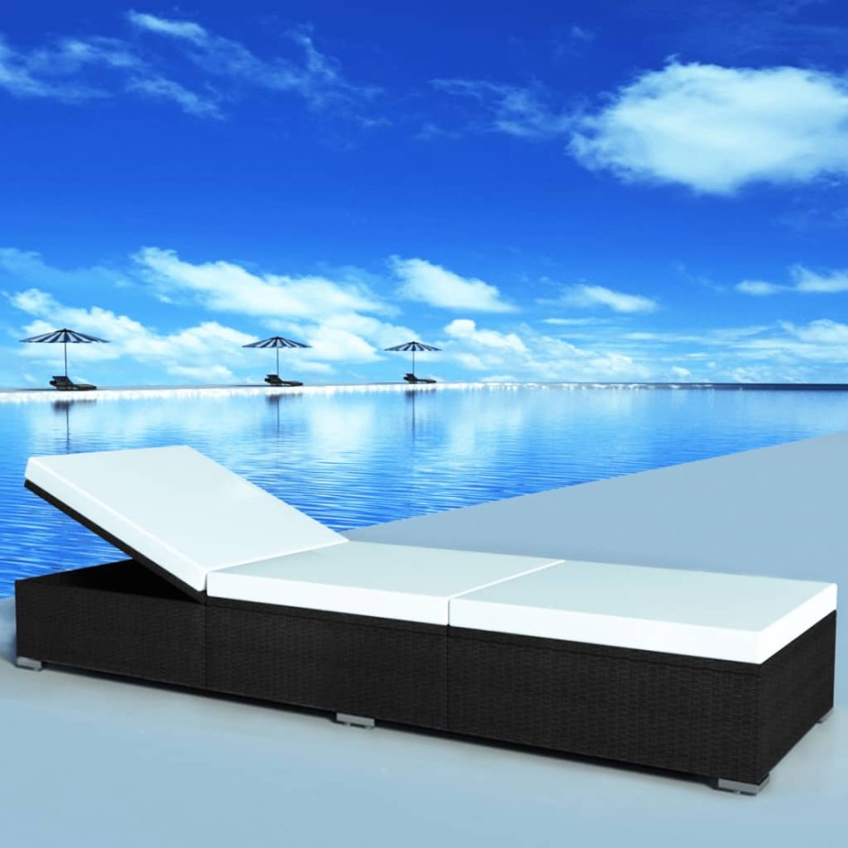 Tumbonas con cojines 2 uds ratán sintético