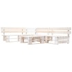 Set de muebles de jardín de palets 4 piezas madera blanco