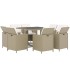 Set comedor de jardín 9 pzas con cojines ratán sintético