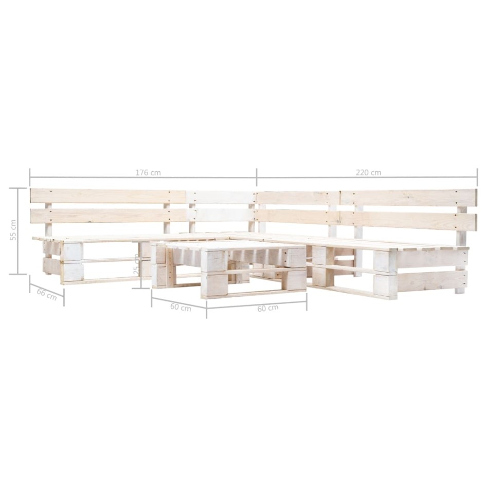 Set de muebles de jardín de palets 4 piezas madera