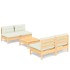 Muebles de jardín 5 piezas cojines madera de pino