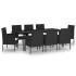 Juego de comedor de jardín 9 piezas