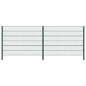 Panel de valla con postes de hierro verde 3,4x1,2