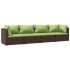 Set muebles de jardín 4 piezas y cojines ratán sintético