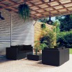 Set de muebles de jardín 5 pzas y cojines ratán sintético negro