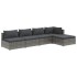 Set de muebles de jardín 5 pzas y cojines ratán sintético